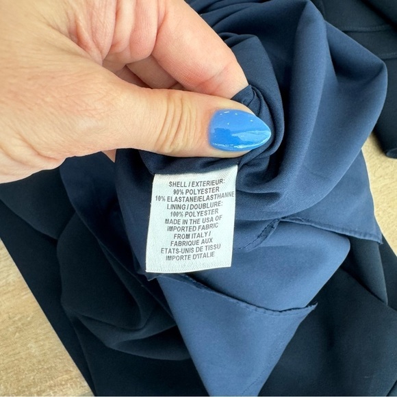 MILLY Women's Selena Off The Shoulder Mini Dress Ruffle Sleeves Navy Bodycon 0 - Picture 7 of 8